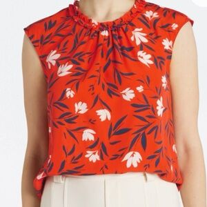 Daniel Rainn Emela ruffle neckline blouse sz small